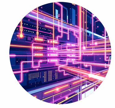 Abstract illustration of high-capacity Ciena DWDM network fiber