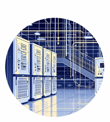 Illustration of Huawei or other vendor OTN/DWDM server racks